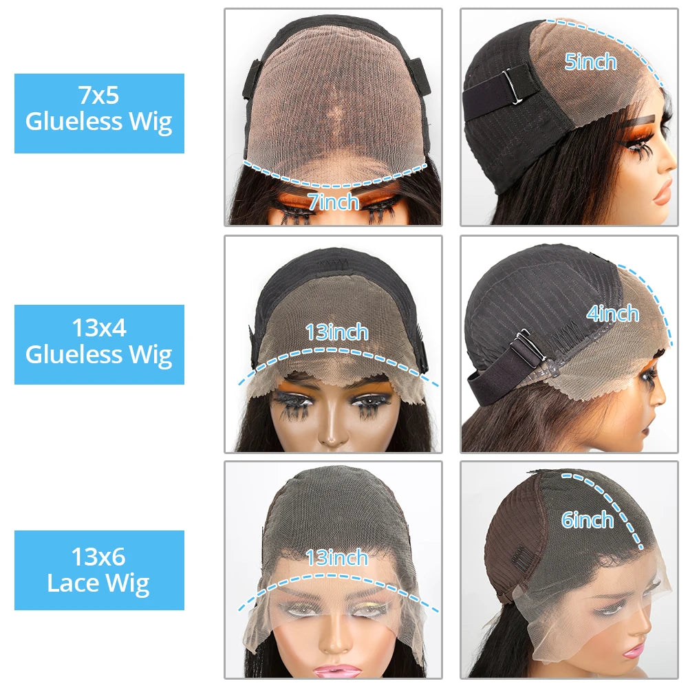 Bob Wig Human Hair 13x6 HD Lace Frontal Wig Pre Cut 7x5 13x4 Glueless Straight Bob Ready To Wear Wig Natural Color For Women